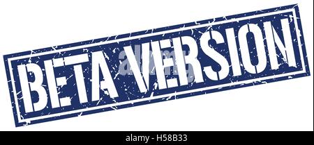 beta version square grunge stamp Stock Vector