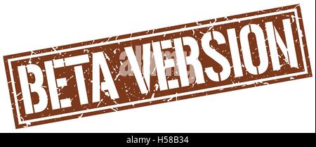 beta version square grunge stamp Stock Vector