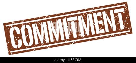 commitment square grunge stamp Stock Vector