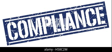 compliance square grunge stamp Stock Vector