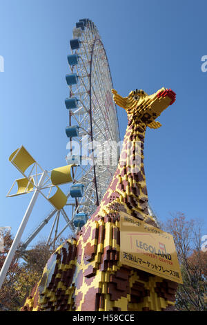 Osaka, Japan – November 30 2015: Redhorse Osaka Wheel in Expocity and LEGOLAND Discovery Center in  Osaka.  Featuring models and Stock Photo