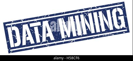 data mining square grunge stamp Stock Vector