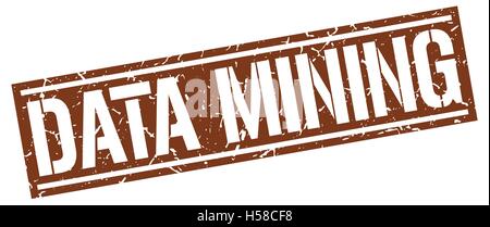 data mining square grunge stamp Stock Vector