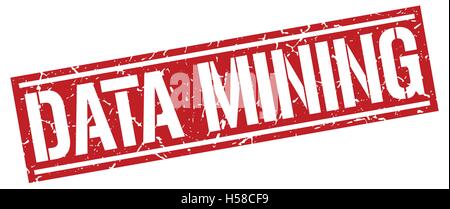 data mining square grunge stamp Stock Vector