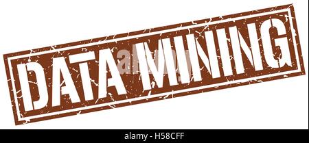 data mining square grunge stamp Stock Vector
