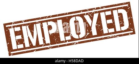 employed square grunge stamp Stock Vector