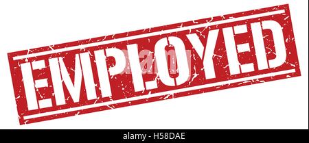 employed square grunge stamp Stock Vector