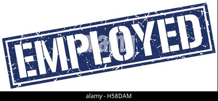 employed square grunge stamp Stock Vector