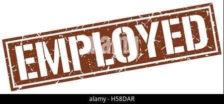 employed square grunge stamp Stock Vector