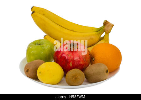 Ripe fruits, isolated on white background Stock Photo