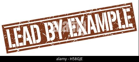 lead by example square grunge stamp Stock Vector