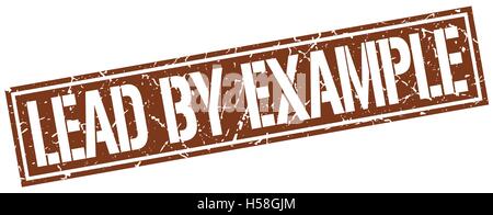 lead by example square grunge stamp Stock Vector