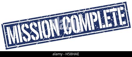 mission complete square grunge stamp Stock Vector