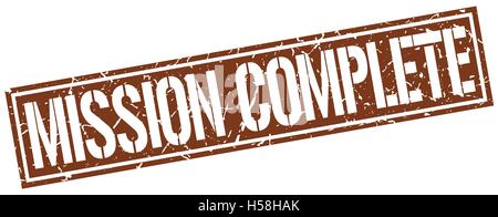 mission complete square grunge stamp Stock Vector