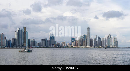 Panama City, Panama- June 08: Cityscape from across the bay in Panama. June 08 2016, Panama City, Panama. Stock Photo