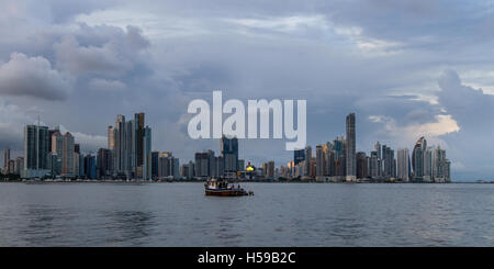 Panama City, Panama- June 08: Cityscape from across the bay in Panama. June 08 2016, Panama City, Panama. Stock Photo