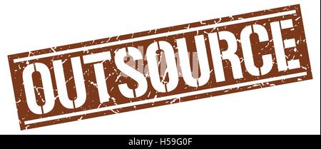 outsource square grunge stamp Stock Vector