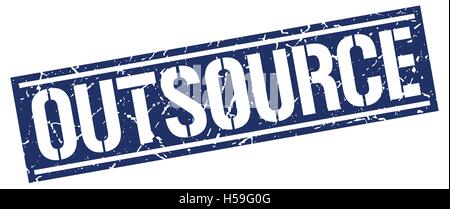 outsource square grunge stamp Stock Vector