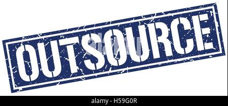 outsource square grunge stamp Stock Vector