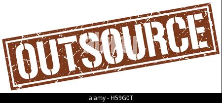outsource square grunge stamp Stock Vector