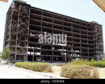 19th July 2003 The looted and burned National Olympic Committee of Iraq building in Baghdad. Stock Photo