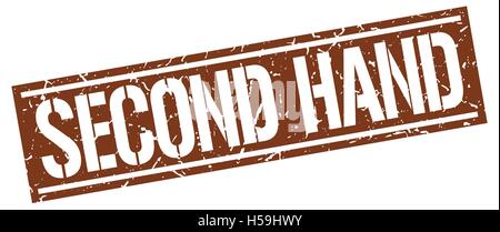 second hand square grunge stamp Stock Vector