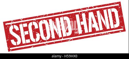 second hand square grunge stamp Stock Vector