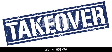 takeover square grunge stamp Stock Vector