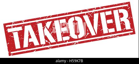 takeover square grunge stamp Stock Vector