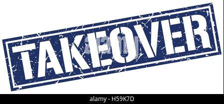 takeover square grunge stamp Stock Vector