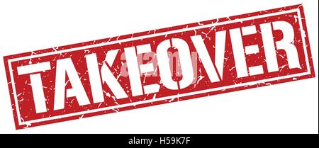 takeover square grunge stamp Stock Vector