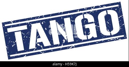 tango square grunge stamp Stock Vector