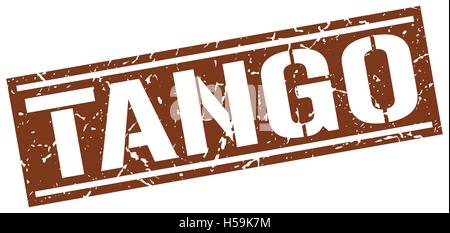 tango square grunge stamp Stock Vector
