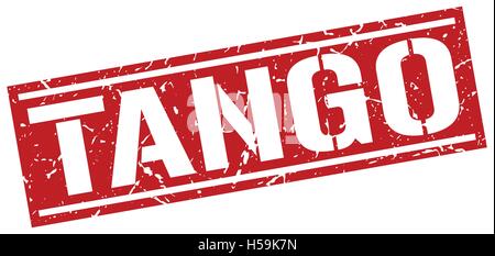 tango square grunge stamp Stock Vector