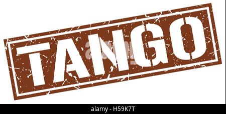 tango square grunge stamp Stock Vector