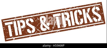 tips & tricks square grunge stamp Stock Vector