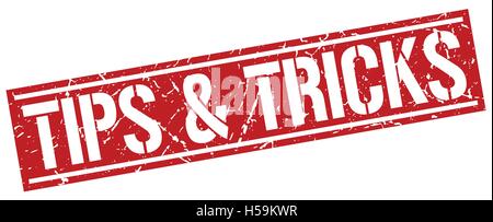 tips & tricks square grunge stamp Stock Vector