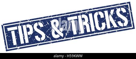 tips & tricks square grunge stamp Stock Vector