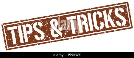 tips & tricks square grunge stamp Stock Vector