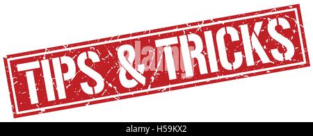 tips & tricks square grunge stamp Stock Vector