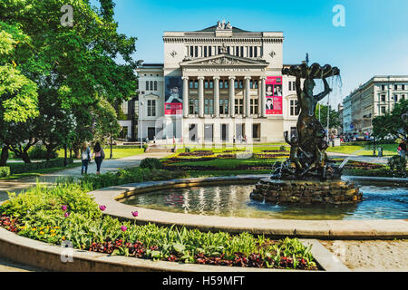 The Latvian National Opera was built in the style of Neoclassicism from 1860 to 1863, Riga, Latvia, Baltic States, Europe Stock Photo