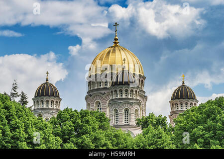 The Nativity of Christ Cathedral is a Russian Orthodox Church in Riga, Latvia, Baltic States, Europe Stock Photo