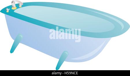 Isolated bath tub on a white background, Vector illustration Stock Vector