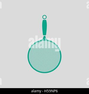 Kitchen colander icon. Gray background with green. Vector illustration. Stock Vector