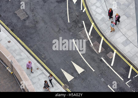 Aerial view looking down on Sumner Street from the new Tate Modern Extension building South London Stock Photo