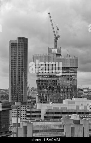 London, UK - July 2016: London and City of London panoramic view from Tate Modern Switch House roof observation terrace. London Stock Photo