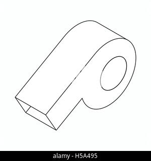 Blue sport whistle icon, isometric 3d style Stock Vector