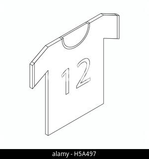 Sports shirt with number icon, isometric 3d style Stock Vector