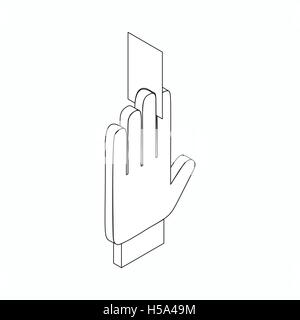 Referee showing card icon, isometric 3d style Stock Vector