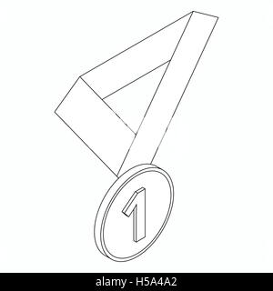 Medal icon, isometric 3d style Stock Vector